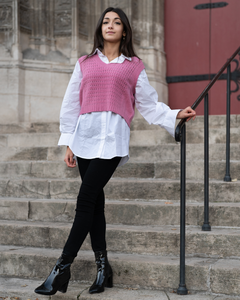 Pull Weston rose sans manche