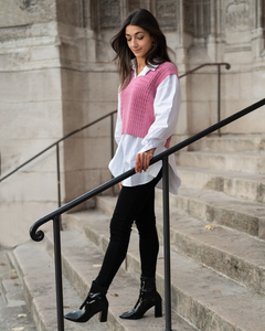 Pull Weston rose sans manche