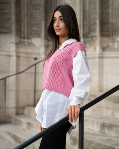 Pull Weston rose sans manche